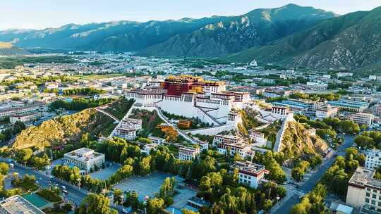 拉萨布达拉宫全景航拍