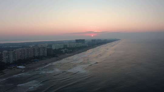 阿卡普尔科，海岸，建筑物，日落