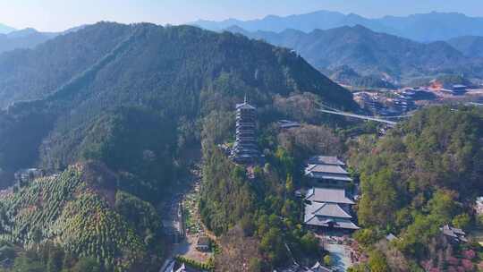 开化根宫佛国文化旅游区航拍华夏根文化景区视频素材模板下载