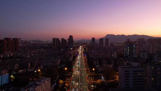 西苑立交桥夜景车流航拍