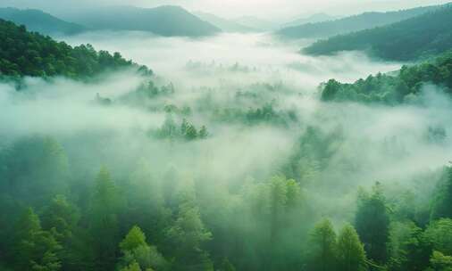 生机勃勃树林，发光树林，梦幻氛围树林