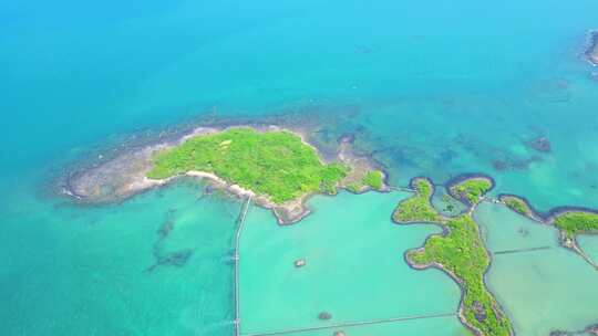 航拍海南环岛公路海洋森林海岸与海岸线航拍