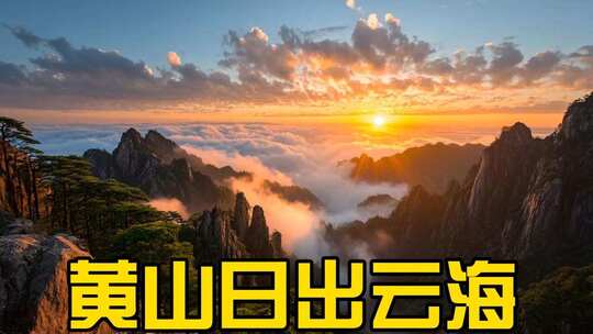 黄山日出云海壮美风光