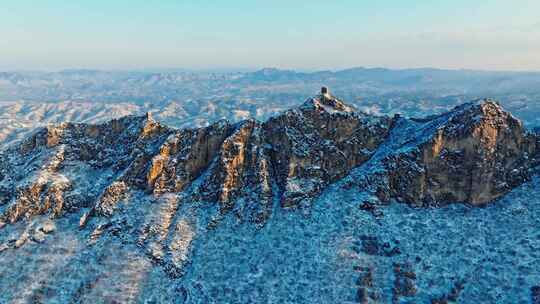 北京司马台长城日出雪景