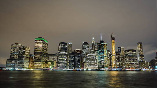 曼哈顿城夜景视频素材模板下载