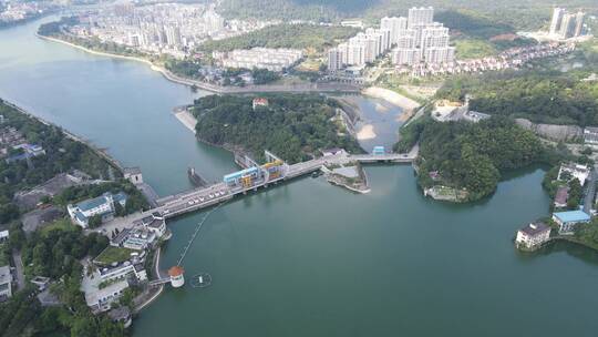 4K航拍湖北咸宁赤壁陆水湖风景区