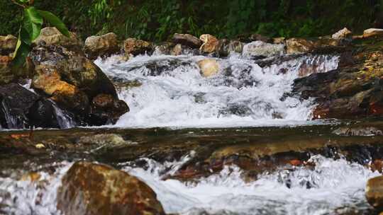 自然小溪流水山泉水花急流