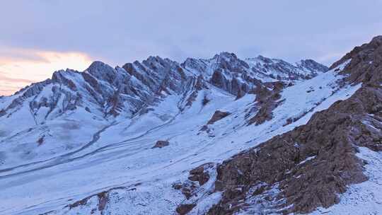 青海三江源雪景地貌航拍