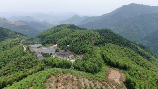 航拍浙江杭州桐庐山区自然风景