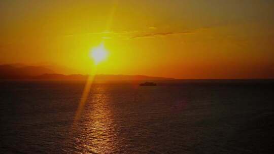 海边日落海边落日 海滩