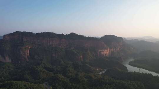 广东韶关丹霞山5A景区日出日落晚霞航拍