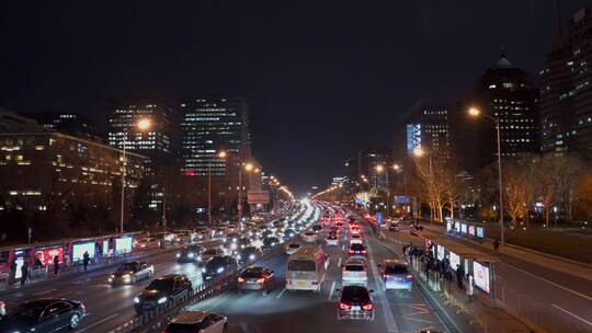 车流空镜 城市夜景车流