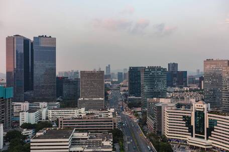 城市夜景车流航拍延时4k