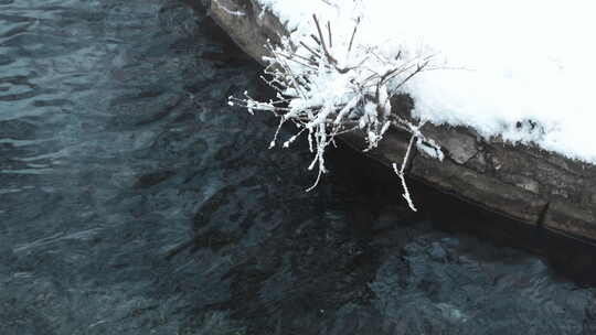 冬日 河流 温泉 开春 大寒 节气