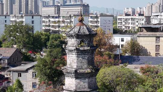 上饶五桂塔地标建筑航拍