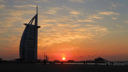 迪拜帆船酒店落日