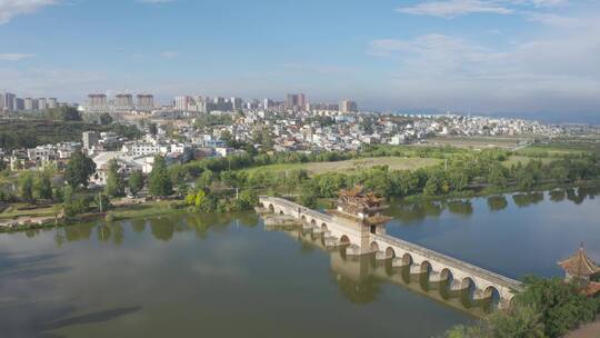 云南旅游红河州建水小火车航拍