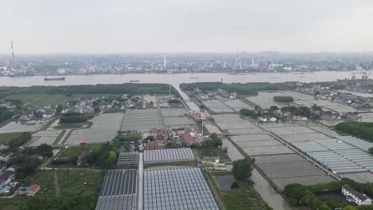上海浦江镇农村农业生产种植农田灌溉4K航拍
