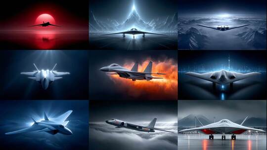 空中利刃 战斗机与轰炸机震撼瞬间高清在线视频素材下载