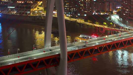 【正版4K素材】航拍重庆千厮门嘉陵江大桥2视频素材模板下载