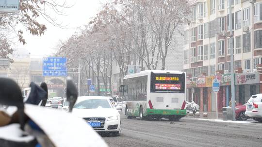 小县城下雪视频素材模板下载