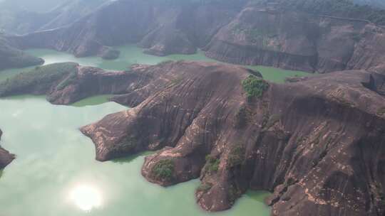 湖南郴州高倚岭风景区丹霞地貌航拍