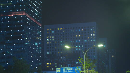 夜景写字楼视频素材模板下载