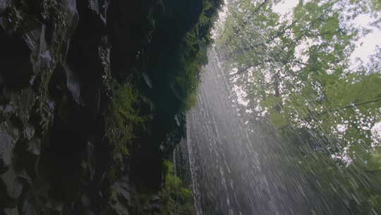 山间瀑布溪流自然风景生态旅行