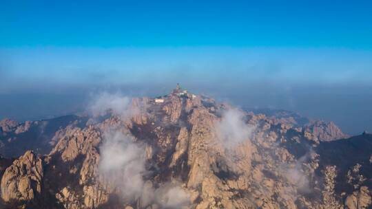 崂山巨峰游览区的云海风景视频素材模板下载