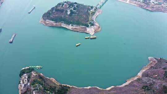 重庆奉节县瞿塘峡夔门白帝城航拍实拍视频