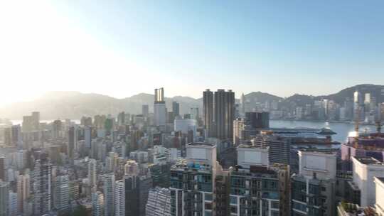 香港油麻地清晨航拍