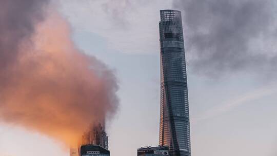 上海地标建筑陆家嘴金融区动感延时