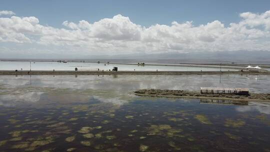 航拍青海西茶卡盐湖大气风光