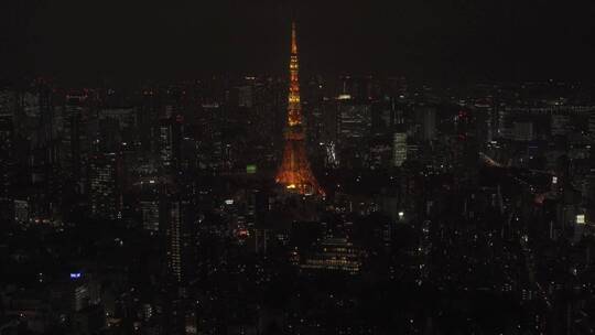 夜晚下的东京铁塔孕妇与东京铁塔合影