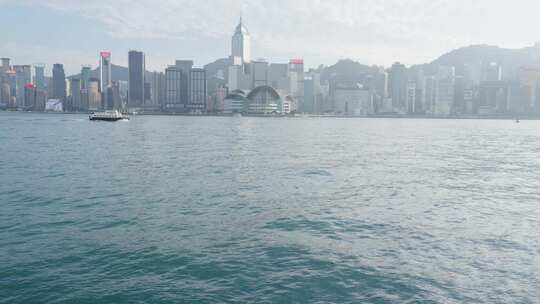 香港正午维多利亚港口视频素材模板下载