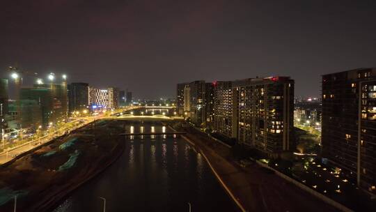 深圳会展湾夜景航拍