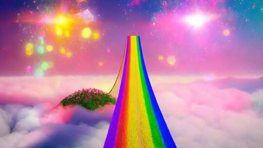 梦幻彩虹桥云端场景