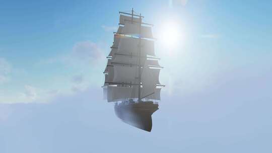 古代帆船大海航行视频素材模板下载