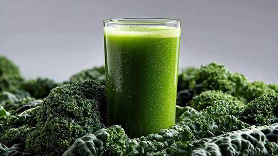 羽衣甘蓝蔬菜汁特写