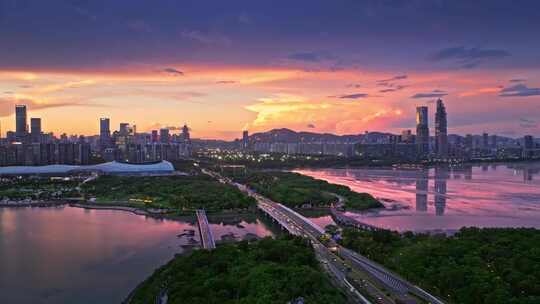 深圳湾人才公园晚霞