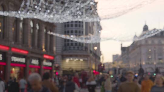 英国广场的圣诞装饰视频素材模板下载