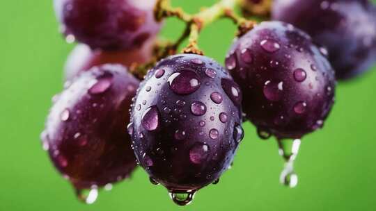 葡萄园中的成熟葡萄展示