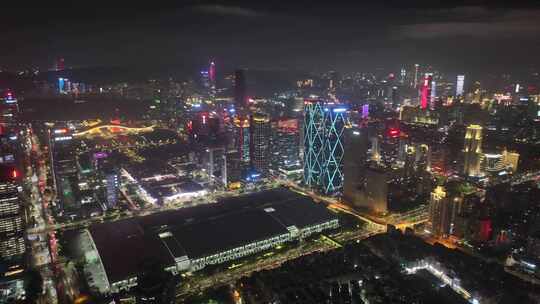 深圳福田夜景航拍