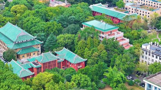 湖南大学学校校园风景航拍长沙岳麓区城市地