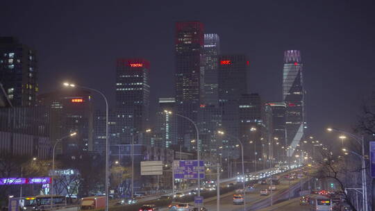 城市车流夜景  繁华都市夜景