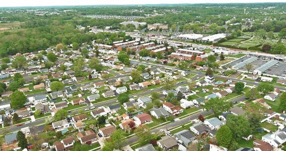 宾夕法尼亚州本塞勒姆的鸟瞰图城市景观