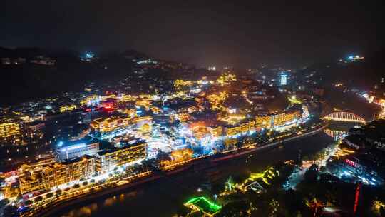 4K茅台镇夜景茅台镇茅台酒贵州茅台