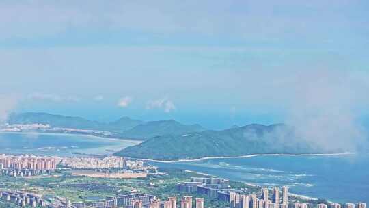 航拍海南陵水清水湾海景风光