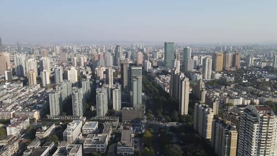 城市航拍南京高楼建筑