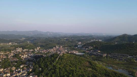 航拍贵州贵阳观山湖区观山湖公园